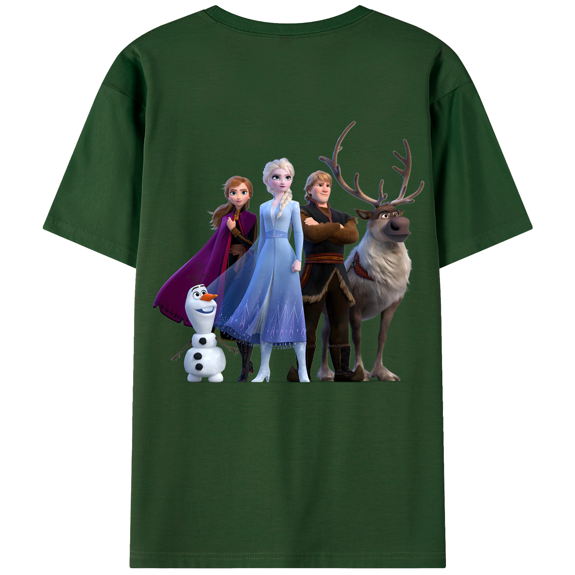 （画像用） アナと雪の女王 アンナ エルサ Frozen Anna Elsa 綿100％半袖Tシャツ（背面プリント）